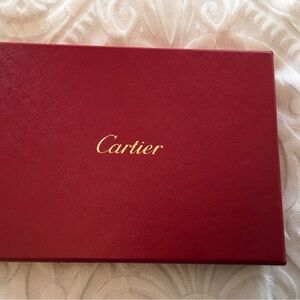 Cartier Red Note Cards and Box with Gold Logo
